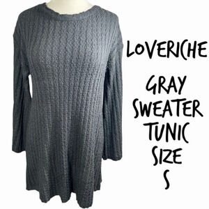 Loveriche gray sweater tunic size S